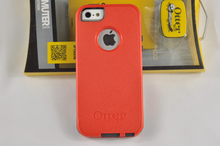 PC / TPE Lava Orange Iphone 5 Hard Shell Case With 2 Layers