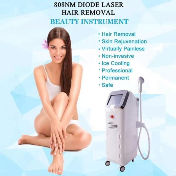 Beauty 808nm Diode Laser Hair Removal Machine Triple Wavelength Silver Edge 400W