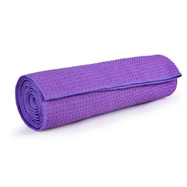 Gym Custom Logo Microfibre Sports Mat Non Slip Anti Slip Sweat Absorbent Microfiber Yoga Towel With Silicone For Hot Yoga