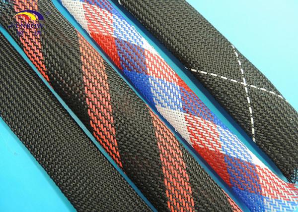 Cable 4mm - 70mm black PET expandable sleeving protect cable / wire harness