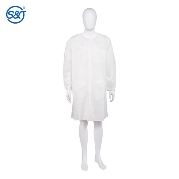 Knitted Collar SMS Medical Scrub Jackets White Nurse Scrub Jacket Leading Manufacturer In China