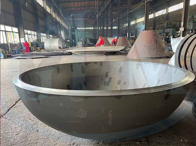 голова диаметра 1950mm Dished сосудом под давлением с гидростатическим осмотром теста