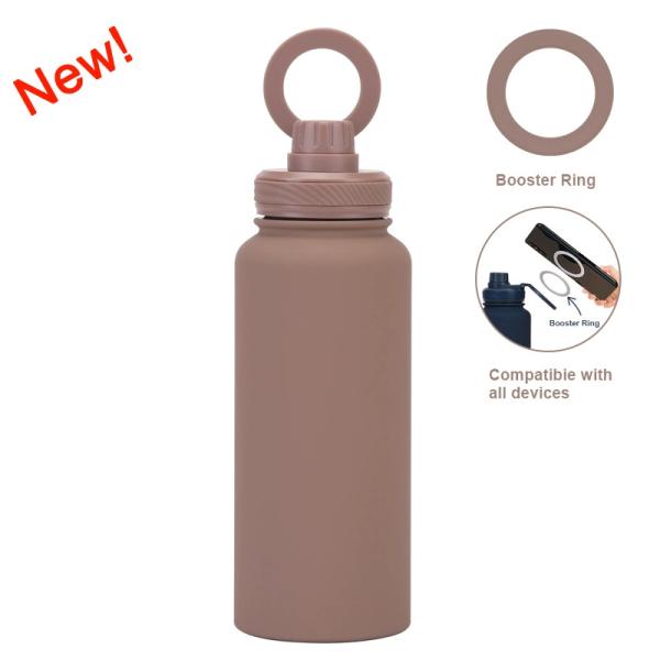 New Cross-border Mobile Phone Magnetic Stand Water Cup Outdoor Large-capacity 1L Insulated Cup Stainless Steel Sports Water Bottle