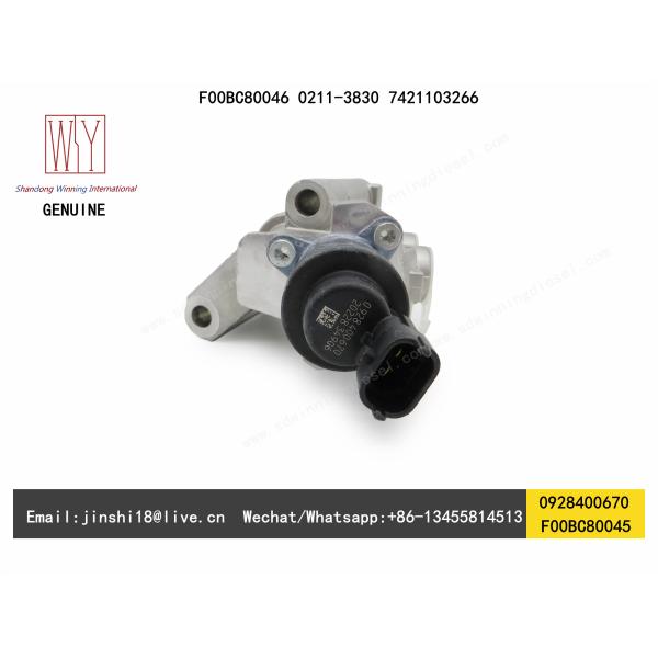 BOSCH GENUINE AND BRAND NEW DIESEL FUEL PRESSURE REGULATOR 0928400670, F00BC80045, F00BC80046, 0211-3830, 7421103266