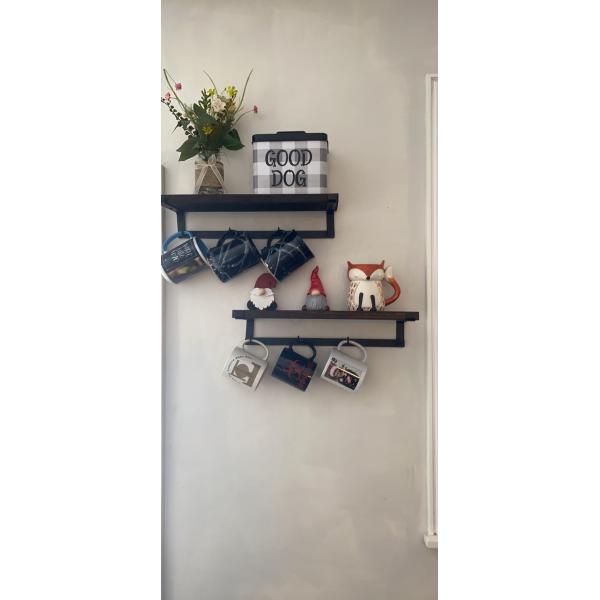 Solid Wood Floating Rack Coffee Bar Accessories for Wall Book Shelves in Kids Kitchen