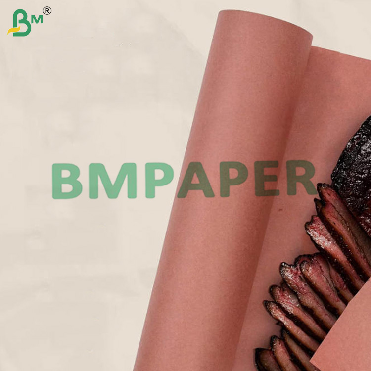 65gsm Unwaxed Pink Butcher Paper Roll For Smoking Meat & BBQ 18'' x 175 ft