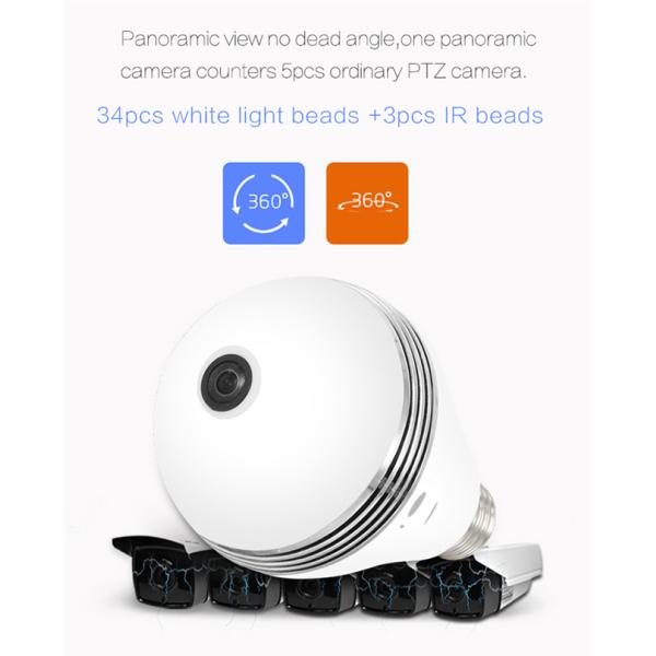 IR Night Vision Light Bulb Security Camera 960P / 1536P With 128GB Max Local Storage