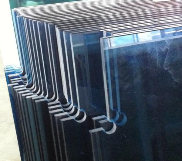 10mm Tempered Safety Glass Doors with Cutouts for Patch Fittings Ford Blue Colour