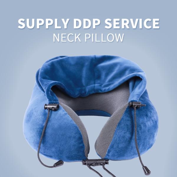 Convenient Hoodie Storage Bag U Shape Memory Foam Neck Pillow for Airline Travel