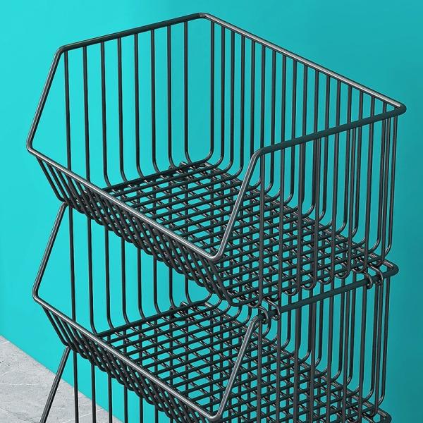 80.5CM Removable Metal Wire Storage Rack  Kitchen Shelf Display For Retail