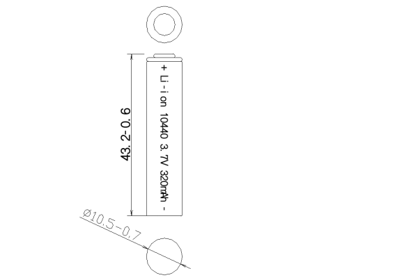 3.7В 320mAh 10440 Литий-ионная аккумуляторная батарея / Электрическая батарея зубной щетки