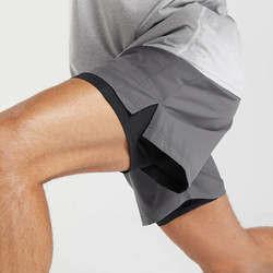                  OEM Workout Woven Shorts Polyester Double Layer Customized Logo Print Embroidery Comfortable Breathable Shorts for Men             