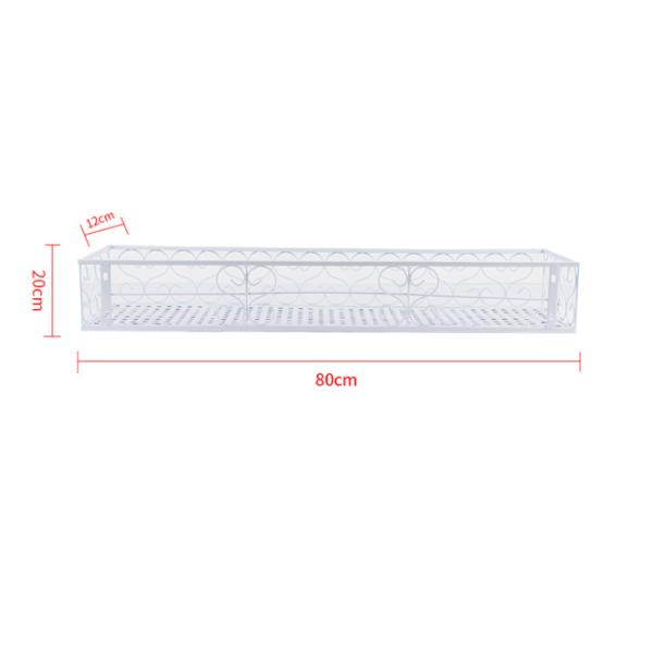 Wrought Iron Hanging Balcony Plant Pots , 30cm Length Balcony Plant Pot Holders