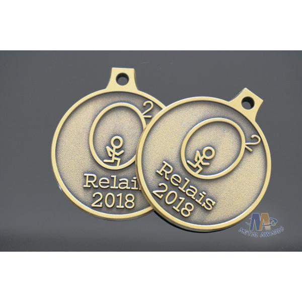 2D Model Element Metal Award Medals Antique Brass Plating Smooth Back