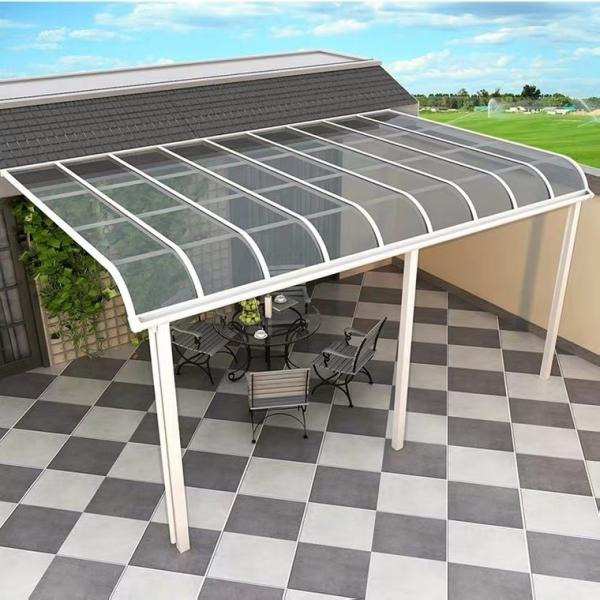Polycarbonate Roof Aluminum Sun Shade Canopy Patio 500mm Waterproof Awnings For Decks
