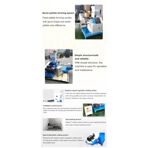 40kg/H 1t/H Fish Feed Pellet Extruder Dog Food Production Line