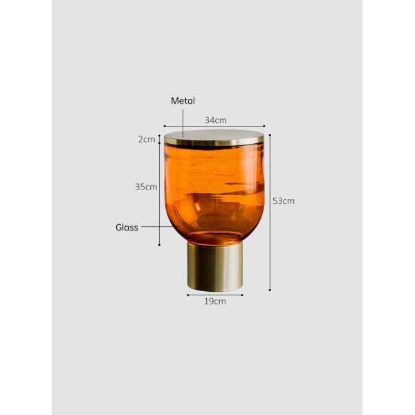 Orange Glass Edge Creative Coffee Tables Wine Cup Shape Artistic Style ODM