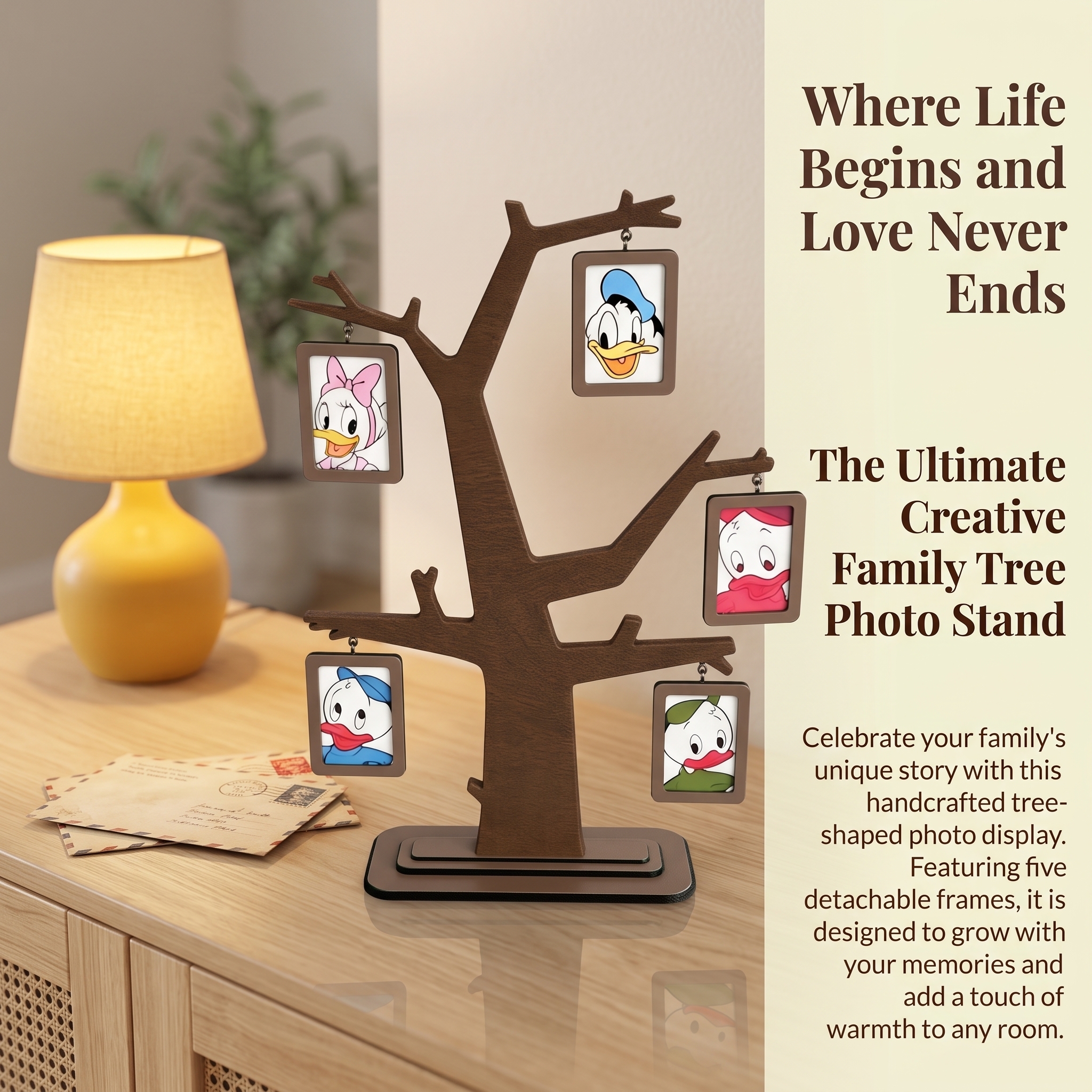Full Color Custom 3D Printing Family Tree Photo Frame Hanging Picture Holder