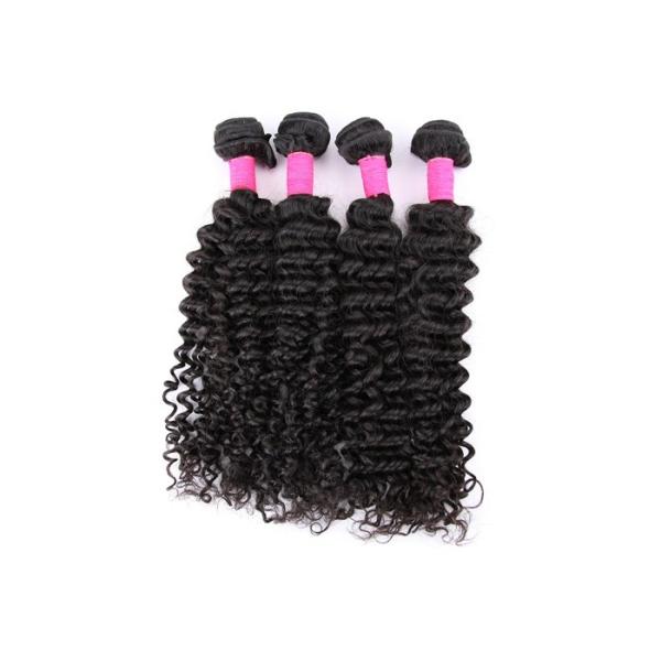 Natural Black 5A Virgin Brazilian Hair , Deep Wave Human Hair Weave