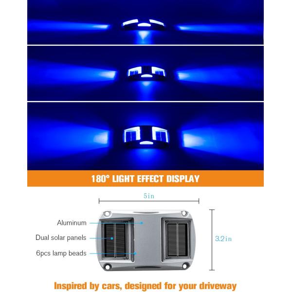 Luz solar para cubierta de aluminio con 2 modos de iluminación, 5000K luz diurna y 2 años de garantía
