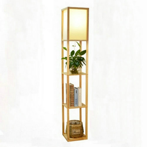 Modern LED Decorative Wooden Loft Floor Lamp Black White shelf floor lamp(WH-MFL-113)