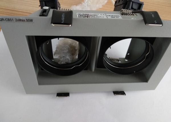 Double Head Max 2*50W LED Spot Downlights IP20 Interior 0-30 Deg Tiltable