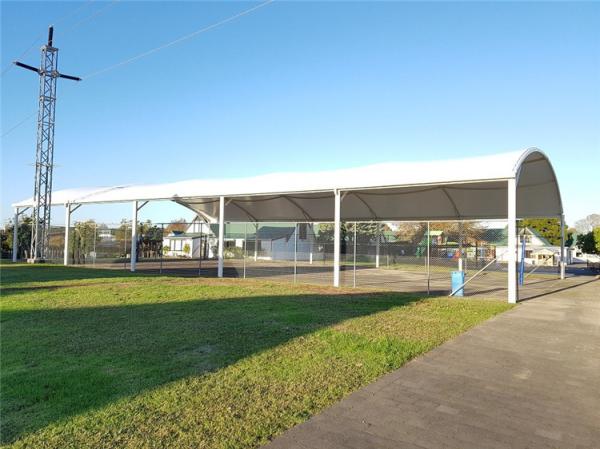 Architecture Steel Tensile Shade Structures Outdoor 50x100 M Sport Court Project Service