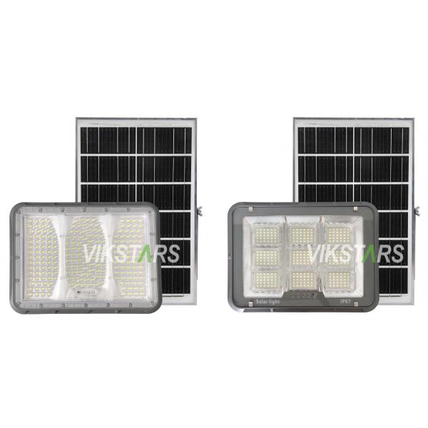 Ventas calientes 100W 200W 300W 400W Luz solar de inundación con PC Lente Iluminación rural exterior IP65 Inmune Iluminación solar de jardín