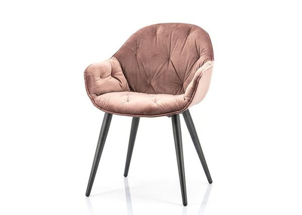 Velvet Fabric 120kg Modern Dining Room Chairs Black Metal Leg For Farmhouse