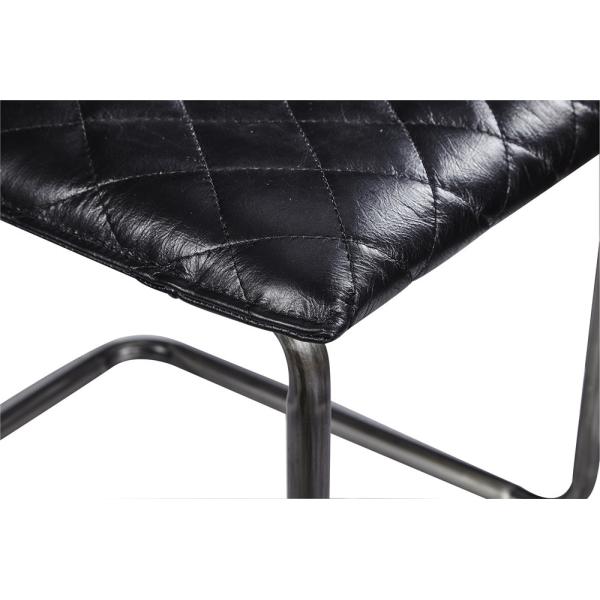 Comfortable High Back Leather Dining Chairs , Black Leather Kitchen Chairs