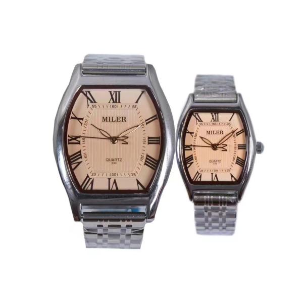 Оптовая настройка логотипа Стильные часы для пар Нержавеющая сталь Модные кварцевые часы