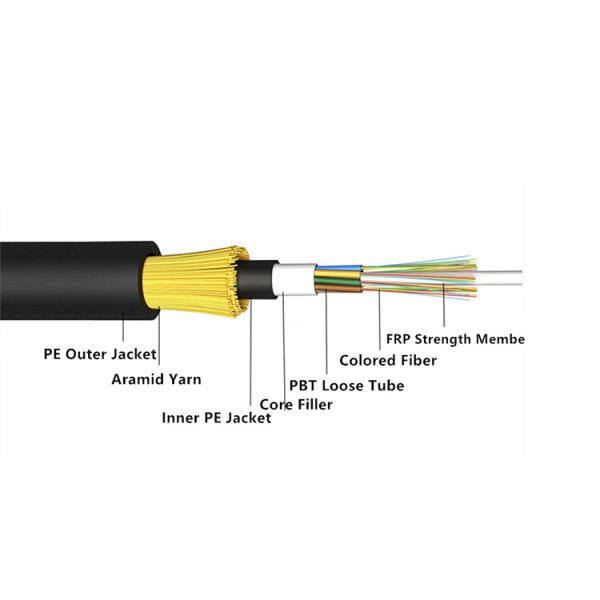 All Dielectric Double Sheath Aerial Optical Fiber Cable Adss 12 Core