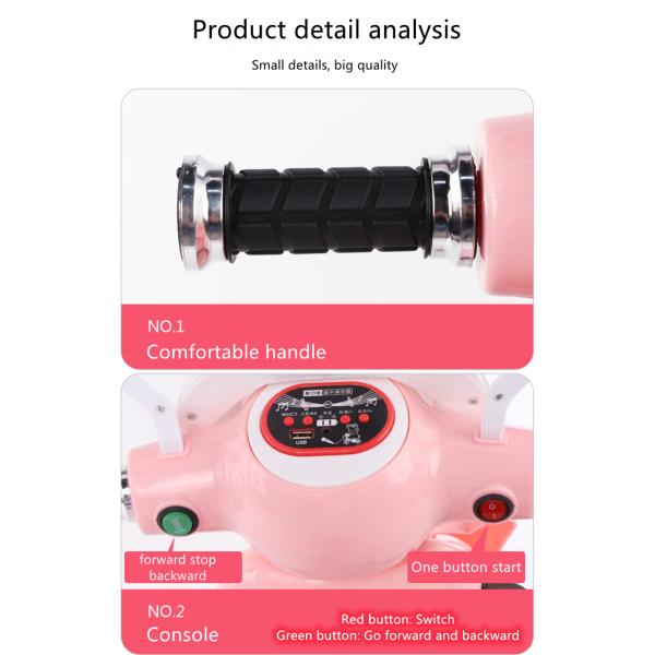 Plastic PP Children's Electric Car 380 Motor with Early Education Music and Lighting