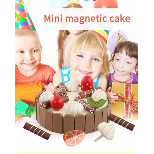Solid Wood Kitchen Toy for Children Pretend Cutting Cake Play Food Kids Fruit Cooking
