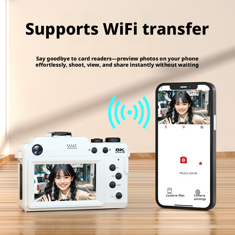 Beginner Vlogging Camera with 18X Zoom Anti Shake and 8 Filter Modes CCD Style Camera with 3.0 Inch Display