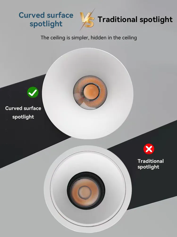 Deep Anti Glare Recessed Light, Multi-Proof Dimming LED Spot Down Light Support Triac 0-10V Dali-2 Dali Dt6 Dt8