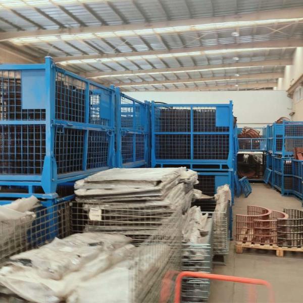 Industrial Warehouse Storage Grid Metal Pallet Box Stackable High Durability