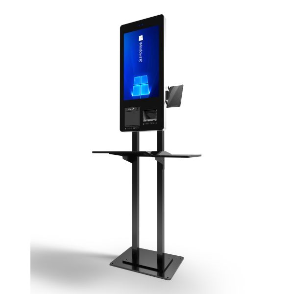 21.5 23.8 Inch Restaurant Payment Machine Floor Stand Kiosks Interactive Self Service Kiosk with Printer and QR Code Scanner