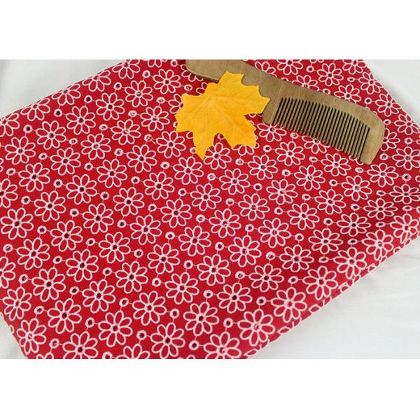 Ткань шнурка простирания шифонового полиэстера отверстии красная, покрашенная ткань платья шнурка цветка