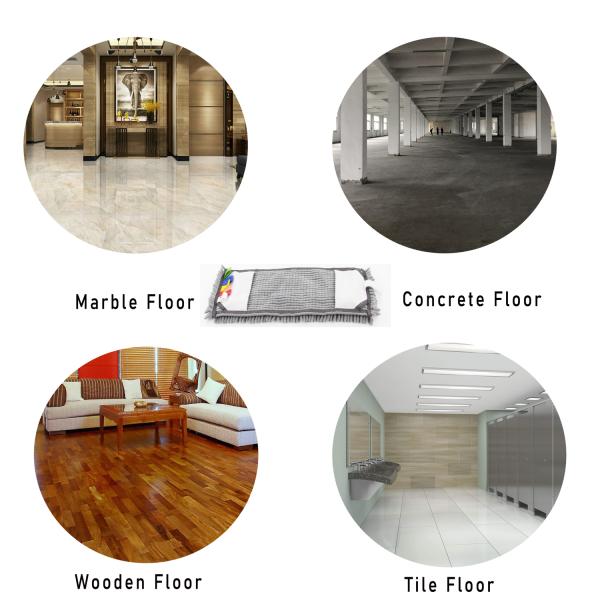 18 Inch Dust Cleaning Mop Grey Chenille Heavy Duty Mop Head