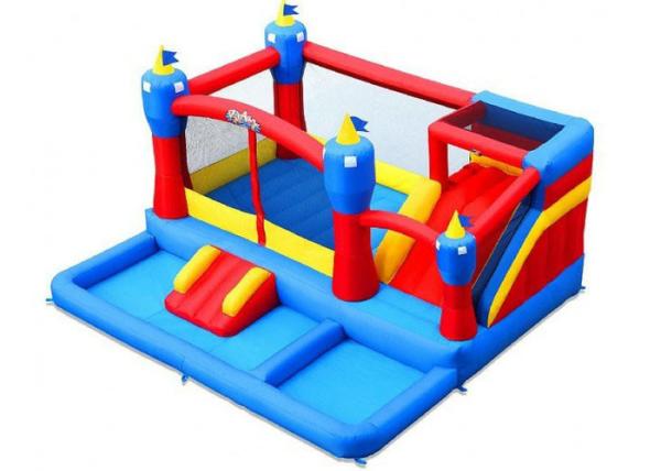 PVC Tarpaulins Attractive Party Inflatable Bouncer Combo With Slide  5 * 5 * 3m