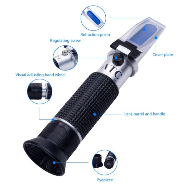 Handheld Brix Refractometer with 0-32% Brix Range and Automatic Temperature Compensation for Beer Wort SG Measurement