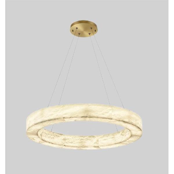 Специальное европейское современное уникальное кольцевое освещение белое естественное светодиодное алабастровое люстра для гостиной