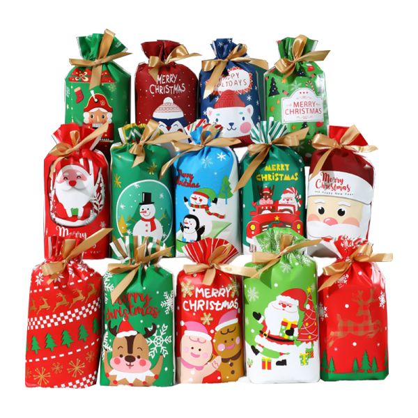 Stand Up Pouch Customized Christmas Candy Cookie Packaging Mylar Bag OPP Cellophane Snowflake Gravure Printing Packaging