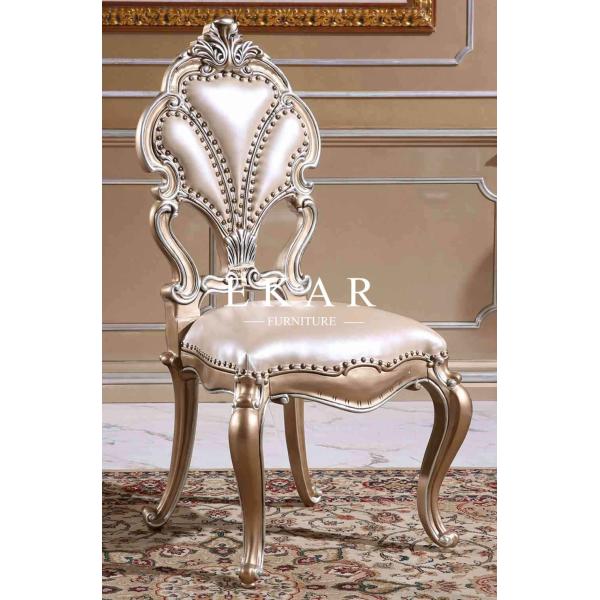 Luxury Dining Room Furniture European Upholstered French Leather Dining Chair LS-A318M-1