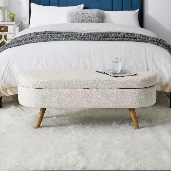 Practical Lounge Living Room Storage Ottoman Movable With Four Legs