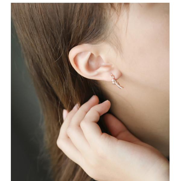 18k сформированное узлом подняло серьги 0.20ct диаманта золота для полоть подарок встречи