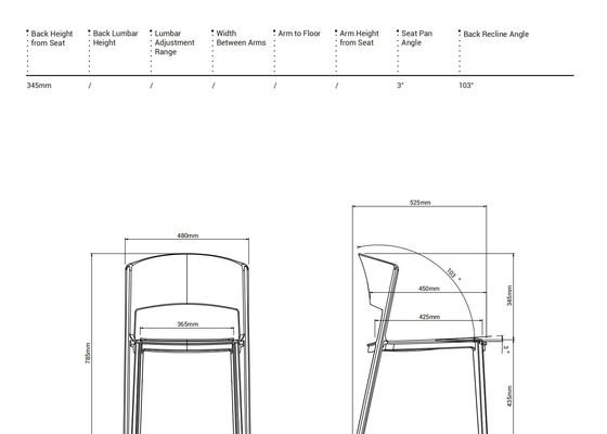 Italian Design Waterfalls Side Chair with Natural Colors and Dimensions W500*D525*H785(mm)