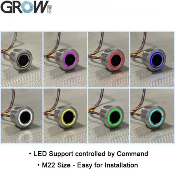 GROW R503-M22 DC3.3V 200 Кapacity Round RGB Ring Indicator LED Control Capacitive Fingerprint Module Sensor Scanner