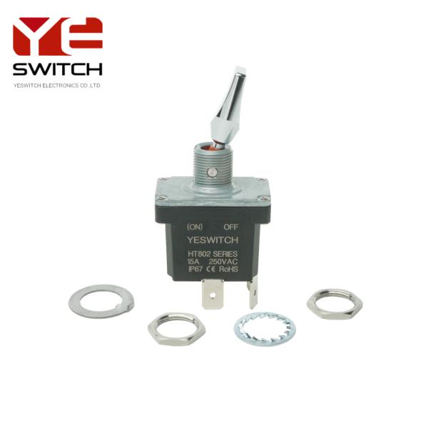 IP68 Waterproof 15A 250VAC Heavy Duty Toggle Switch with PC Terminal for Industrial Equipment